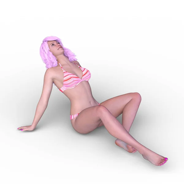 Representación Una Mujer Bikini — Foto de Stock