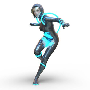 Bir siber kadının 3 boyutlu canlandırması