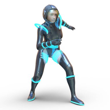 Bir siber kadının 3 boyutlu canlandırması