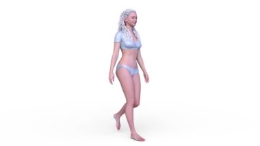 Bikinili bir kadının 3D görüntüsü