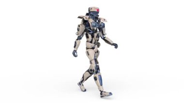 Yürüyen bir robotun 3 boyutlu canlandırması