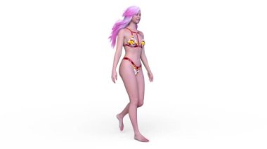 Bikinili bir kadının 3D görüntüsü