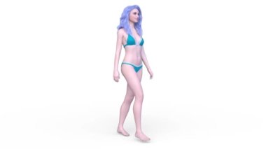 Bikinili bir kadının 3D görüntüsü