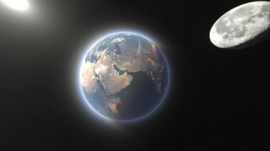3D rendering of the earth and outer space