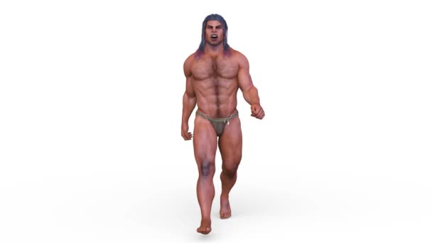Darstellung Eines Wandelnden Muskulösen Mannes — Stockvideo