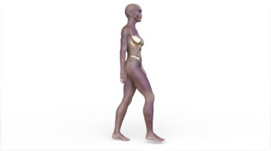 Yürüyen bir uzaylının 3 boyutlu görüntüsü