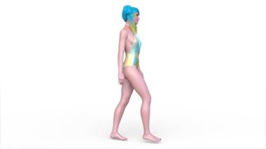 Mayolu bir kadının 3D görüntüsü.