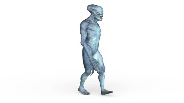 一个行走的男性外星人的3D渲染 — 图库视频影像