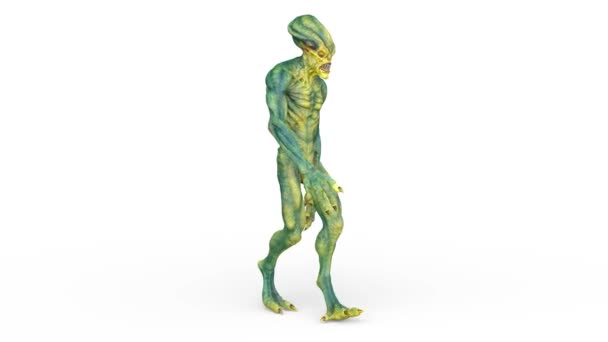 Rendering Walking Male Alien — Vídeos de Stock