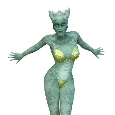 Dişi bir uzaylının 3D görüntüsü