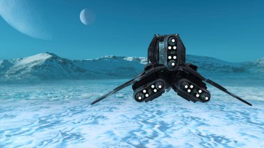 Bir uzay gemisinin 3d görüntülemesi