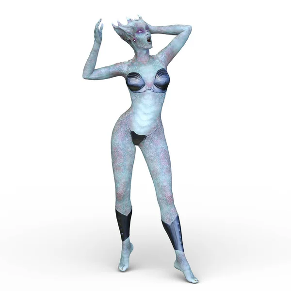 Візуалізація Жінки Інопланетянки — стокове фото