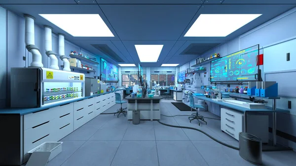 研究室の風景の3Dレンダリング — ストック写真