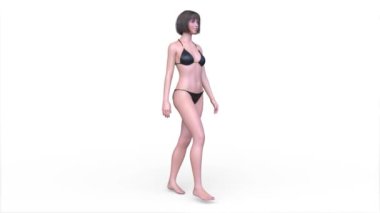 Bikinili bir kadının 3D görüntüsü