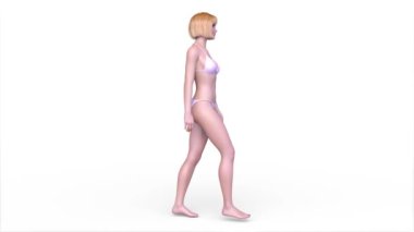 Bikinili bir kadının 3D görüntüsü