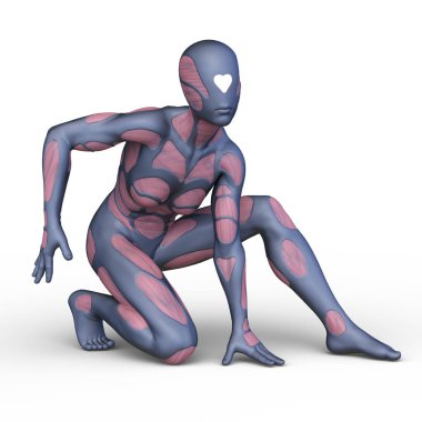 Dişi bir sayborgun 3D canlandırması