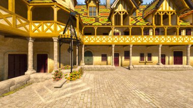 Mozaik desenli çatıların 3 boyutlu yansıması