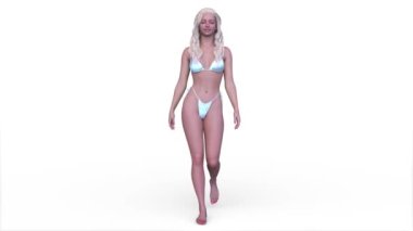 Bikinili bir kadının 3D görüntüsü