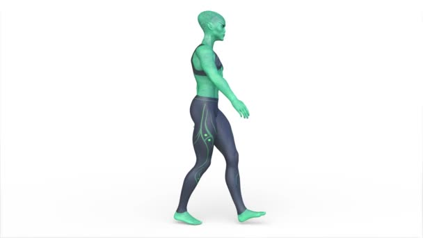 Rendering Walking Male Alien — Video Stock