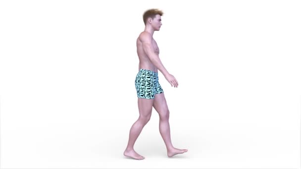 Rendering Eines Wandelnden Mannes Hose — Stockvideo