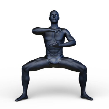 Poz veren bir adamın 3B görüntüsü