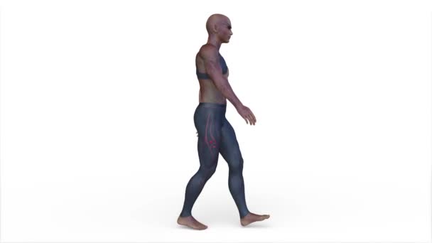 Rendering Walking Male Alien — Vídeo de Stock