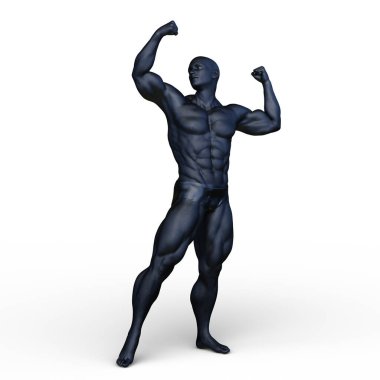 Poz veren bir adamın 3B görüntüsü