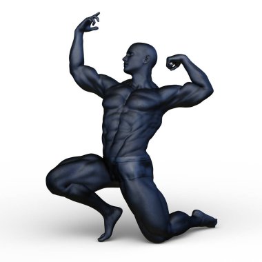 Poz veren bir adamın 3B görüntüsü