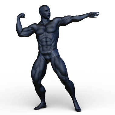 Poz veren bir adamın 3B görüntüsü