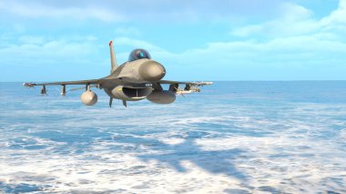 3D rendering of a fighter aircraft