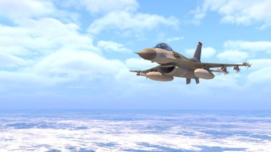 3D rendering of a fighter aircraft