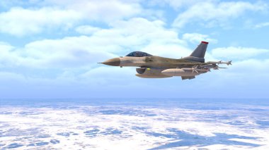 3D rendering of a fighter aircraft