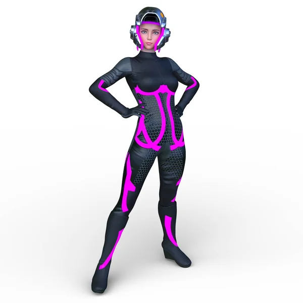 Representación Una Mujer Cibernética — Foto de Stock