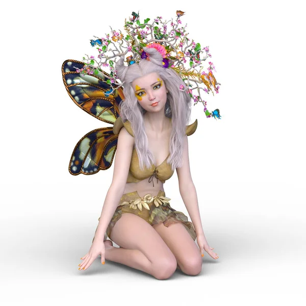 蝶の妖精の3Dレンダリング — ストック写真