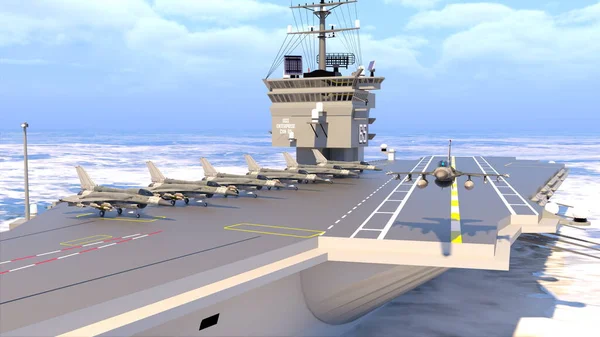 Rendering Aircraft Carrier — Stock Photo, Image