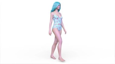 Mayolu bir kadının 3D görüntüsü.