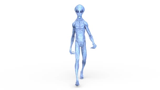 Rendering Walking Male Alien — Stok video