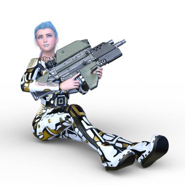 Bir siber kadının 3 boyutlu canlandırması