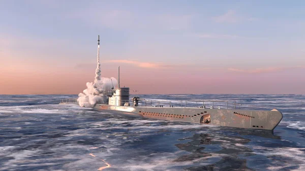 Rendering Ballistic Missile Submarine — Stock Photo, Image