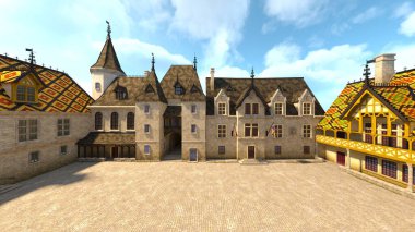 Mozaik desenli çatıların 3 boyutlu yansıması