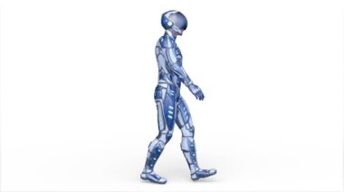 Yürüyen bir siber adamın 3 boyutlu canlandırması