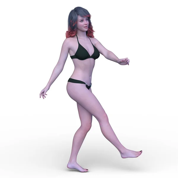 stock image 3D rendering of a woman in bikini