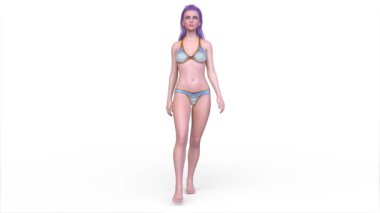 Bikinili bir kadının 3D görüntüsü