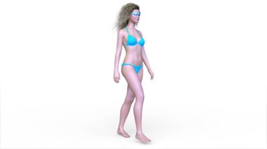 Bikinili bir kadının 3D görüntüsü