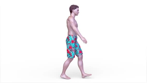 Rendering Eines Wandelnden Mannes Hose — Stockvideo