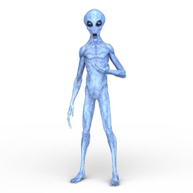 bir uzaylı 3D render