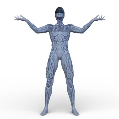 bir uzaylı 3D render