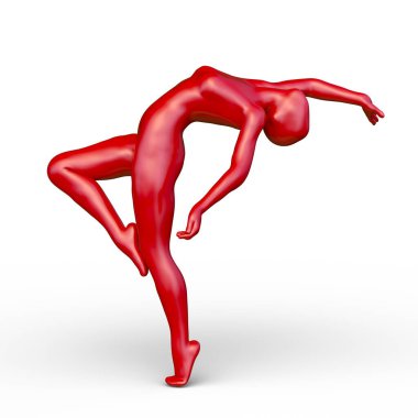 Poz veren bir kadının 3B görüntüsü