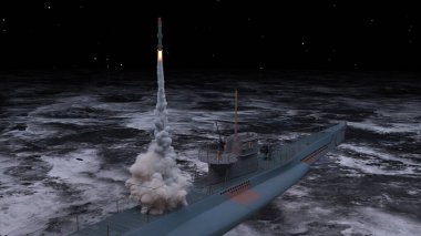 Balistik füze denizaltısının 3D görüntülemesi