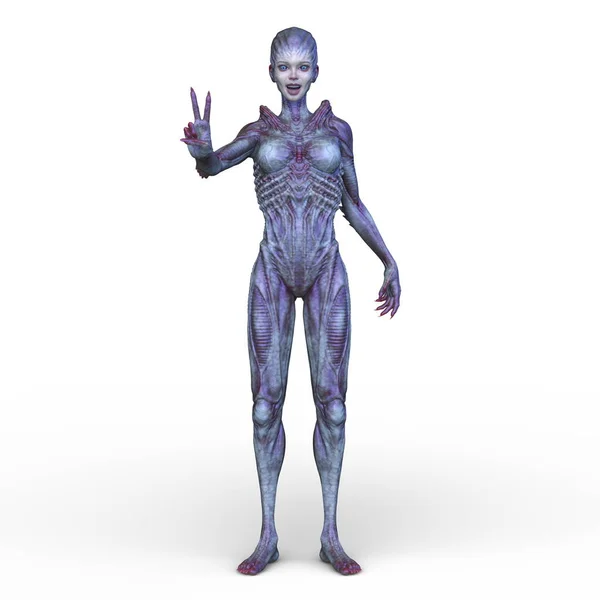 Rendering Female Alien — Stock Photo, Image